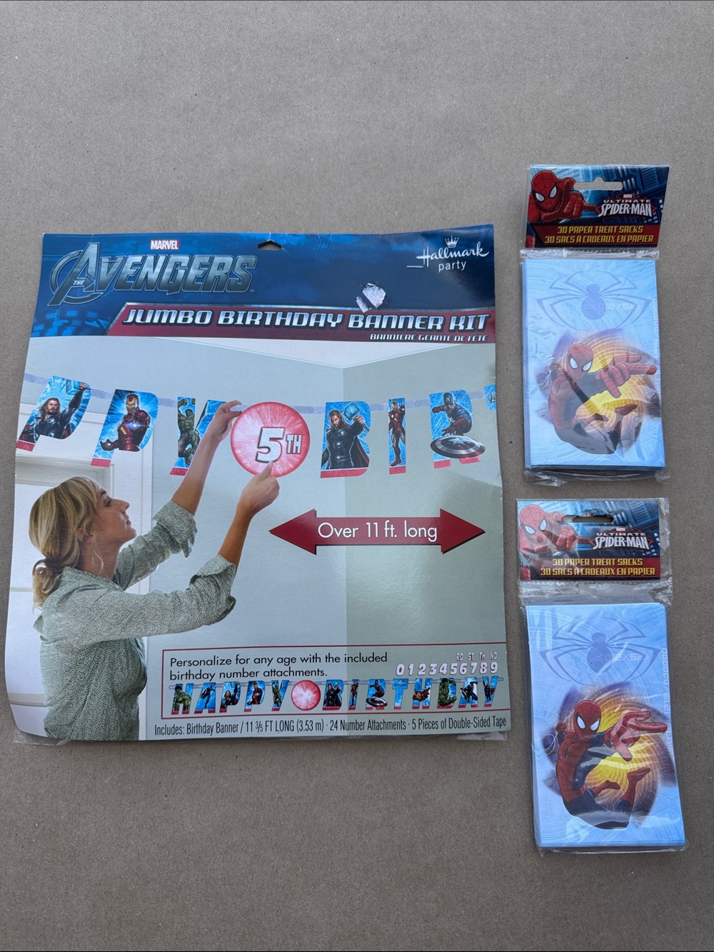 Hallmark Avengers Jumbo Birthday Banner Kit - Spider-Man superhero marvel